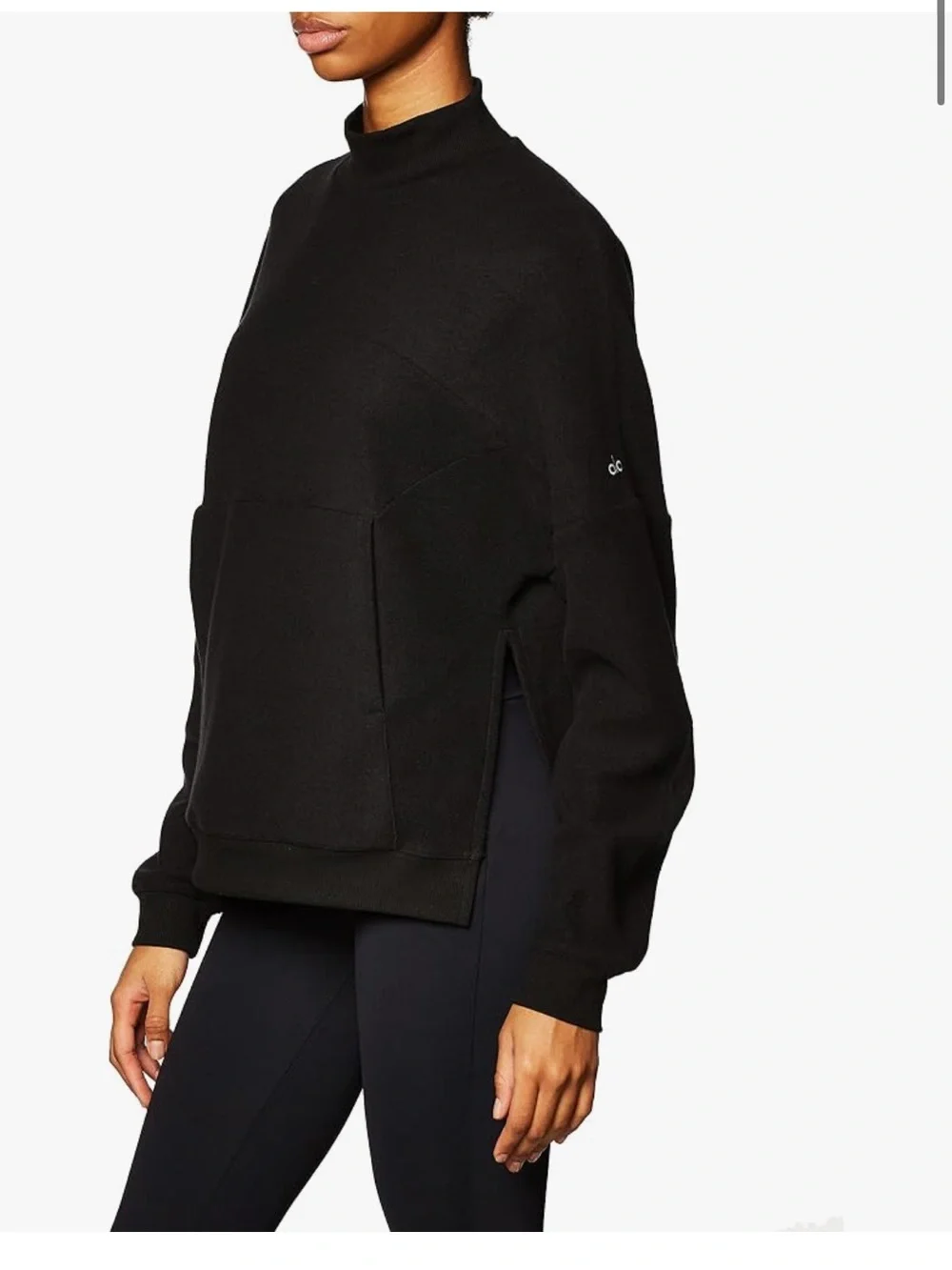 ALO Yoga Black Cowl Turtleneck Sweater